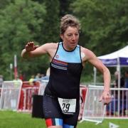 Claire Bloom in action at Bedford Triathlon