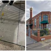 A group of people were attacked with eggs and stones outside the Ilford Islamic Centre after finishing evening prayers for Ramadan.