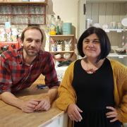 Tim Smith and Karen Dunn, owners of Creative Biscuit ceramic cafe have started a takeaway home delivery kit to reach their customers during the pandemic.