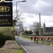 Cyclists made their way past the Dick Turpin Steakhouse in Aldborough Road North. Picture: Ron Jeffries.