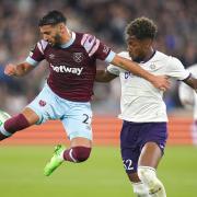 West Ham United\'s Said Benrahma (left) and Anderlecht\'s Michael Murillo battle for the ball