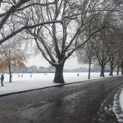 Snow has fallen across London as temperatures plummeted below 0 degrees overnight