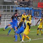 Action from Redbridge's clash with Barking. Pic: Terry Gilbert