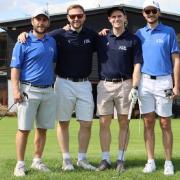 Rob Green (second left) and his mates took part in the Big Golf Race for Prostate Cancer UK