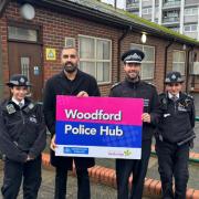 Cllr Kam Rai and officers at the planned site for the hub