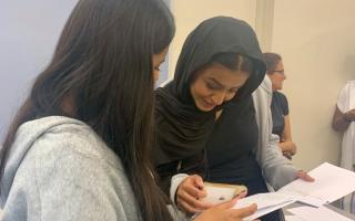 Park School for Girls students receiving their GCSE results