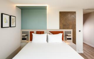 The first look of a hotel room in the upcoming Spark by Hilton hotel in Romford